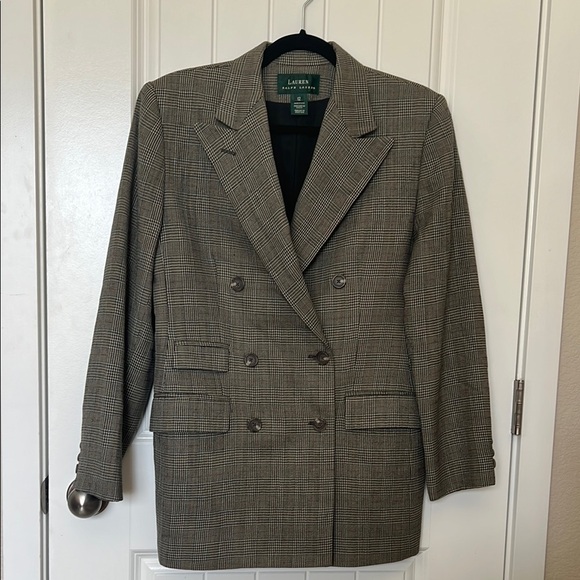 Lauren Ralph Lauren plaid Double-Breasted Blazer - Picture 1 of 9